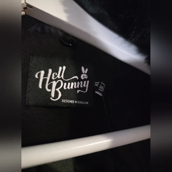 Hell Bunny Interstellar Coat Black And White Moon And Star Design - Picture 4 of 7